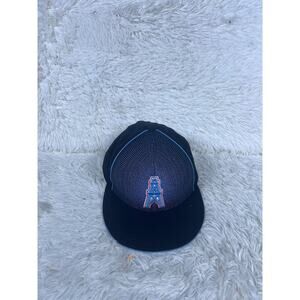 Houston Oilers Hat Cap Fitted Mens 7 Navy Blue Light Blue NFL Football Reebok